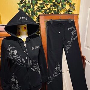 BCBG Black Set with gray Floral Accents